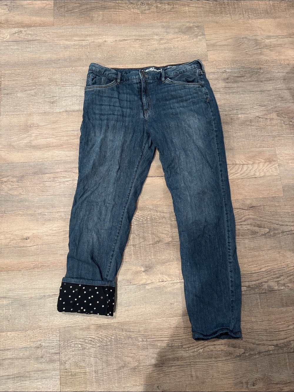 Women's Dark Blue Jeans with Cuff Detail